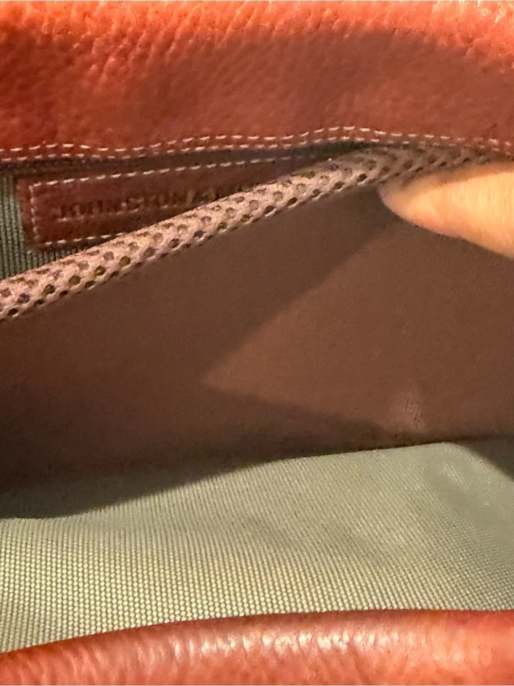 Johnston & Murphy Men's Distressed Leather Briefcase in Burnt Copper